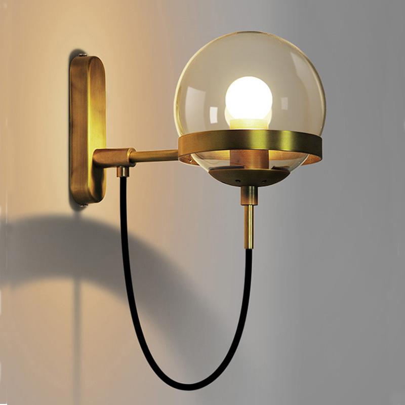 Weimin - Modern Glass Ball Copper Wall Lamp