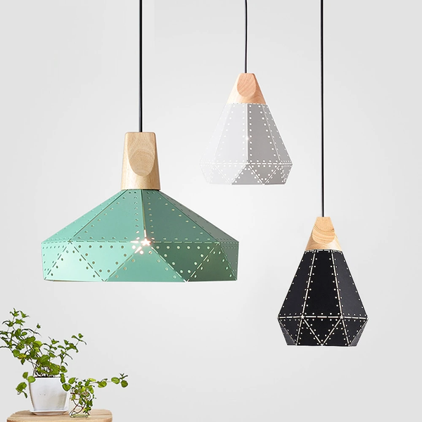 Iesha - Modern Pendant Lamp Wood Iron