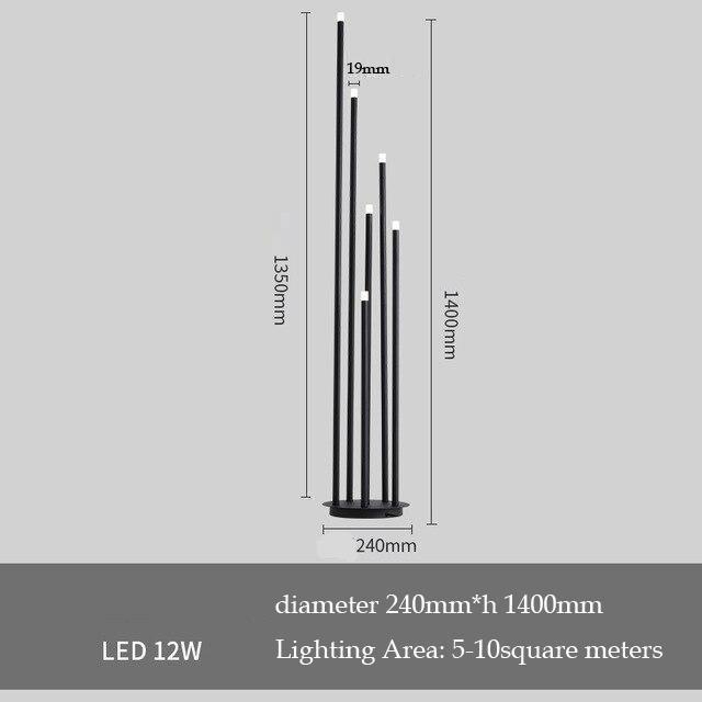 Scottie - Modern Black Multi-Head LED Floor Lamp