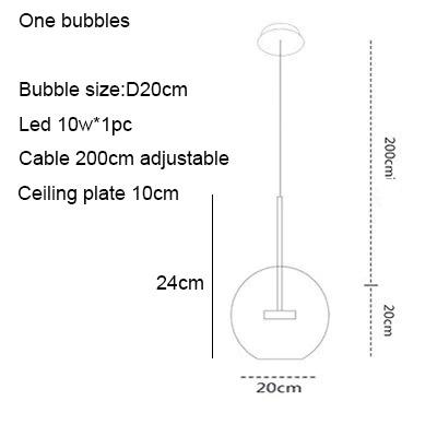 Lino - Modern Clear Glass Bubble Ball LED