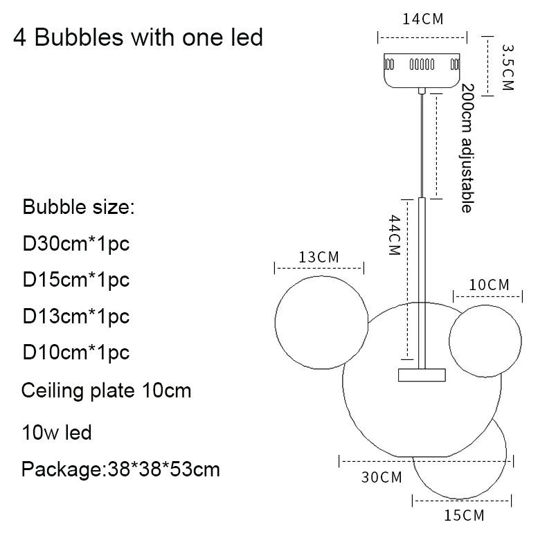 Lino - Modern Clear Glass Bubble Ball LED