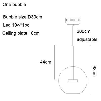 Lino - Modern Clear Glass Bubble Ball LED